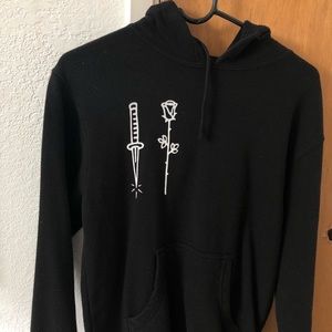 Rose and Dagger Black Hoodie